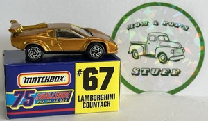 1985 Lamborghini Countach 1/64 Matchbox Released 1997 Gold 75 Series #67 - Picture 1 of 13