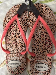 Chanclas Havaianas Delgadas H Delgadas Temáticas Coral Leopardo Estampado Animal Nuevas 9/10 - Imagen 1 de 3