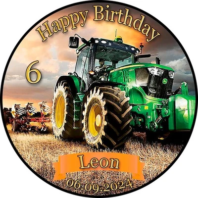 Tortenaufleger Geburtstag Party Fahrzeuge Traktor Trecker FZ10 (Zuckerpapier) - Bild 1 von 4