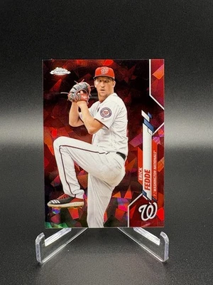 2020 Topps Chrome Erick Fedde Sapphire Edition Red /5 #198   - Image 1 of 2
