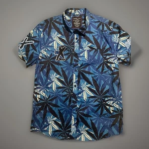 BigXThaplug Hemd mit Knopfleiste blau Weed Rapper Gr. 4X schwarz Smith Baumwoll-/Polyestermischung - Bild 1 von 7