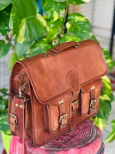 Leather Briefcase 18 Inch Laptop Simple Bag for Men and Women Best Crossb - Picture 1 of 7