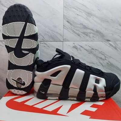 Nike Air More Uptempo Low Black Photon Dust Silver Shoes FZ3055-001 Men's SZ 10 - Image 1 of 4