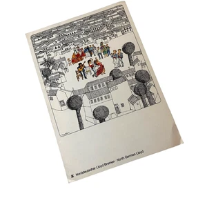 Vintage Kreuzfahrtschiff Speisekarte Norddeutscher Lloyd Bremen 1970 - Bild 1 von 5