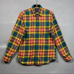 J Crew Hemd Herren M orange kariert Flanell Mercantile mittelschwer Outdoor Freizeit - Bild 1 von 15