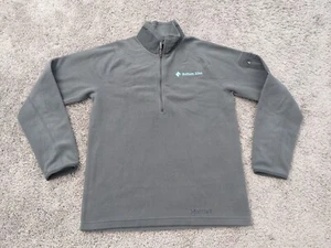 Marmot Polartec Fleece Jacket Mens Small Gray Half Zip Long Sleeve “Bottom Line” - Picture 1 of 13