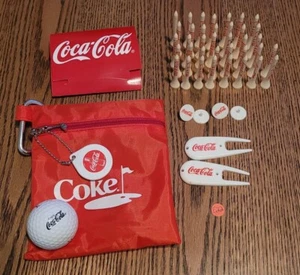 Vintage Coca-Cola Golf Accessories, in Carry Case, NEW - E22 - Picture 1 of 2