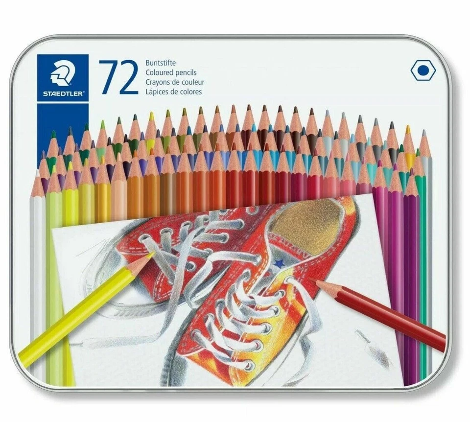 Staedtler 175 M72 Coloured Pencils (Tin of 72) | Colouring In, Pack of Pencils - image 1 of 2