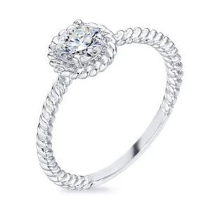 Samie Collection Solitär-Verlobungsring Weißgold plattiert rund 0,46 Karat CZ - Bild 1 von 6