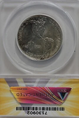 1923-S  .50   ANACS   AU 58   MONROE    Classic Silver Commemorative Coin - Image 1 of 2