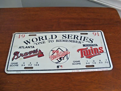 Placa de licença rara Atlanta Braves 1991 WORLD SERIES Champions lacrada - Imagem 1 de 2