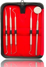 5er Dental Set Zahnreinigung Zahnsteinentferner Zahnsonde Zahnpflege Mundspiegel