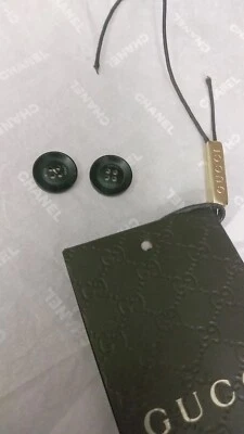 Vintage Gucci Button 15 mm single dark brown resin stamped 1960's - Image 1 of 2