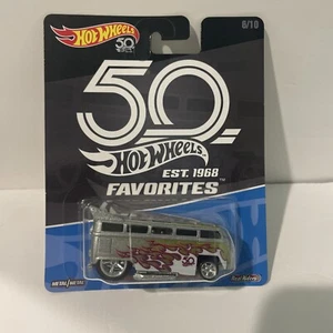 Hot Wheels 50 Favorites Volkswagen T1 Drag Bus Real Riders 6/10 Mattel 1:64 - Picture 1 of 2