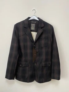 Springfield Men's Brown Checked Wool Blend Blazer Jacket Size M - Picture 1 of 7