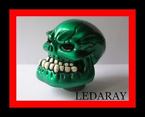 POMO PARA PALANCA DE CAMBIOS UNIVERSAL (CALAVERA VERDE OSCURO) EN RESINA. - Imagen 1 de 7