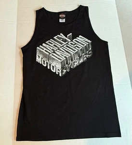 Harley-Davidson Men's Motorcycle Black Sleeveless Cotton T-shirt Size Medium - Picture 1 of 6
