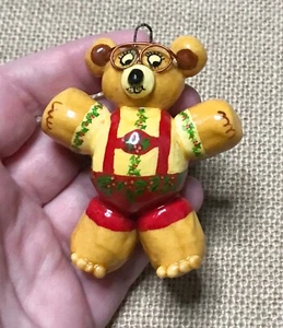 Teddybär in Lederhose Salzteig Ornament Weihnachten Kitsch skurril Landhaus - Bild 1 von 3