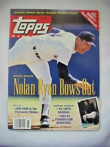 Revista Topps Nolan Ryan se retira edición #16 2 listas de verificación sin tarjetas anuncio de periódico - Imagen 1 de 12