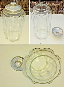 VASO IN VETRO PER CARAMELLE/BISCOTTI RISALENTE AGLI ANNI 20 E TAPPO D'ALLUMINIO - Foto 1 di 1