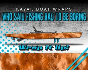 Chameleon Hex 3 Orange 14ft KAYAK VINYL WRAP KIT GRAPHIC DECAL/STICKER - Picture 1 of 1