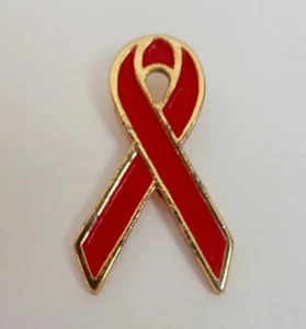 Vintage Red Awareness Ribbon Lapel Tie Tac Pin - Picture 1 of 4