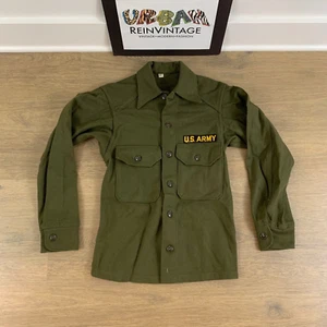 VTG US ARMY WW2 WOOL BUTTON UP FIELD SHIRT SZ XS USA MILITARY OFFICER - Picture 1 of 7
