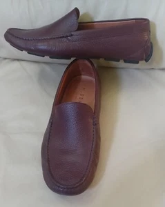 M. GEMI MEN'S PEBBLE BROWN LEATHER MOCCASINS LOAFERS SIZE 43.5 MADE IN ITALY - Picture 1 of 12