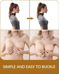 Sticky Bras Push Up Adhesive Invisible Bra Backless Strapless Bra for Women Nude - Picture 1 of 7