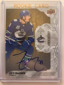 19-20 Zack MacEwen #80 Rookie Vancouver Canucks Engrained Rookies Oak Auto - Foto 1 di 2