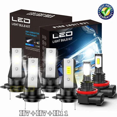 For BMW 528i 2008-2016 6PCS 6000K LED Headlight High Low Beam+Fog Light Bulbs Foto 1 de 4