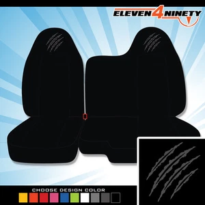 Fundas de asiento de diseño 60-40 ajuste de banco 04-12 Colorado / garra de oso negro liso - Imagen 1 de 8