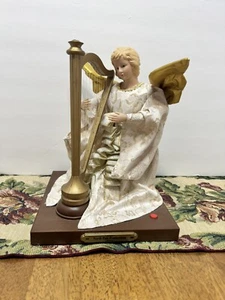 1995 Gemmy North Pole Productions Animated Musical Christmas Angel Playing Harp - Picture 1 of 8