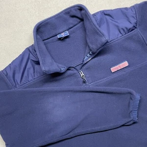 Vineyard Vines Womens Quarter Zip Pullover Sweatshirt Blue Fleece Size Medium - Picture 1 of 9