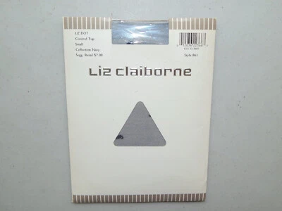 VTG 1990 Liz Claiborne Liz Dot Control Top Pantyhose Navy Sz: Small READ DESC! - Image 1 of 4