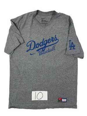 Camisa Nike Para Hombres Grande Gris Jaspeado Los Angeles Dodgers Béisbol MLB Calce Suelto Foto 1 de 4