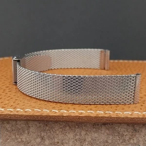 70er Jahre 14mm Seiko Damen Edelstahl Mesh B554SX unbenutzt Vintage Uhrenarmband - Bild 1 von 9