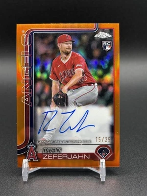 2025 TOPPS CHROME ON CARD AUTO RYAN ZEFERJAHN ROOKIE #RA-RZ ORANGE /25 (RC) - Image 1 of 2