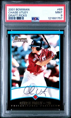Bowman Draft Picks Chase Utley #69 2001 PSA 9 Foto 1 de 2