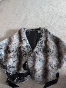 Brown /Black Womens Faux Fur Cape - One Size - Picture 1 of 1