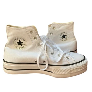 Plataforma elevadora blanca Chuck Taylor All Star lona para mujer talla 10 - Imagen 1 de 6