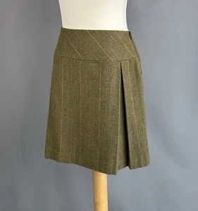 Joules Aggie Check Mr Toad grün Tweed Rock Plissee - Größe 8 - Bild 1 von 9