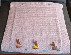 Gorgeous Hand Knitted Baby Blanket  - Picture 1 of 7
