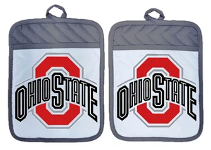 Ohio State Buckeyes Block "O" Topflappen Ofenhandschuhe Warm Pad Leinen Handtuch DZ147DPH - Bild 1 von 14