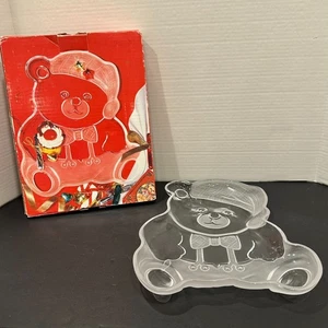 Vintage Mikasa Crystal Holiday Bear Platter 11.5" Japan with Box - Picture 1 of 12