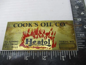 Vintage "Cooks Oil Co." Pumpenabzeichen - Bild 1 von 1