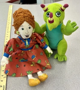 Ms Frizzle & Izzy 1999 Stuffed Plush Dolls Magic School Bus RED Dress *RARE* - Picture 1 of 14