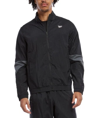Abrigo chaqueta deportiva Reebok para hombre grande negro liso Foto 1 de 2