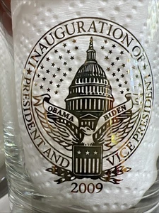 2009 Barack Obama Joe Biden Präsidentschaftseinweihung Old Fashion Glas 4" Set 4 - Bild 1 von 8