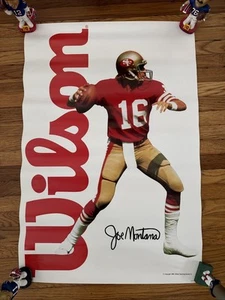 Joe Montana WILSON Poster Vintage - 1990 San Francisco 49ers - 24” x 36” RARO - Foto 1 di 3